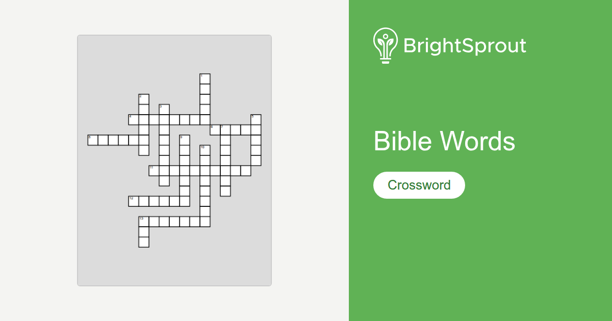 Bible Words Crossword Puzzle - Free Printable | BrightSprout