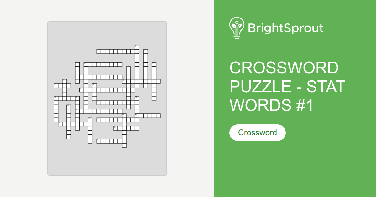 Statistics Vocabulary Crossword Puzzle - Free Printable | BrightSprout