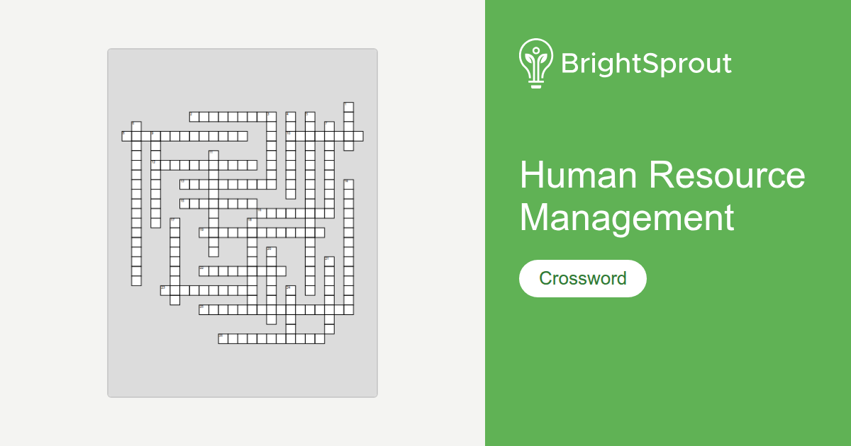 Human Resource Management Crossword Puzzle - Free Printable | BrightSprout