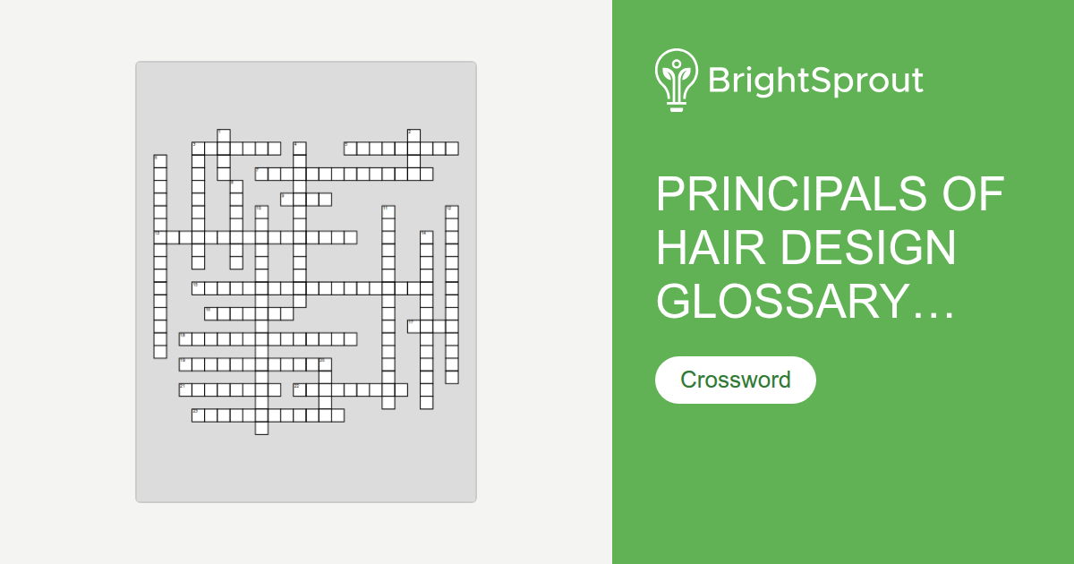 Hair Design Glossary Terms Crossword Puzzle - Free Printable | BrightSprout