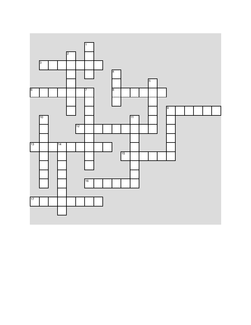 Elements and periodic table crossword with chemistry vocabulary and element properties.