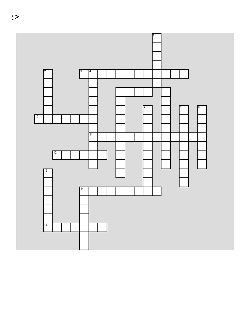 Social-emotional vocabulary crossword with words like empathy, anxiety, and curiosity.