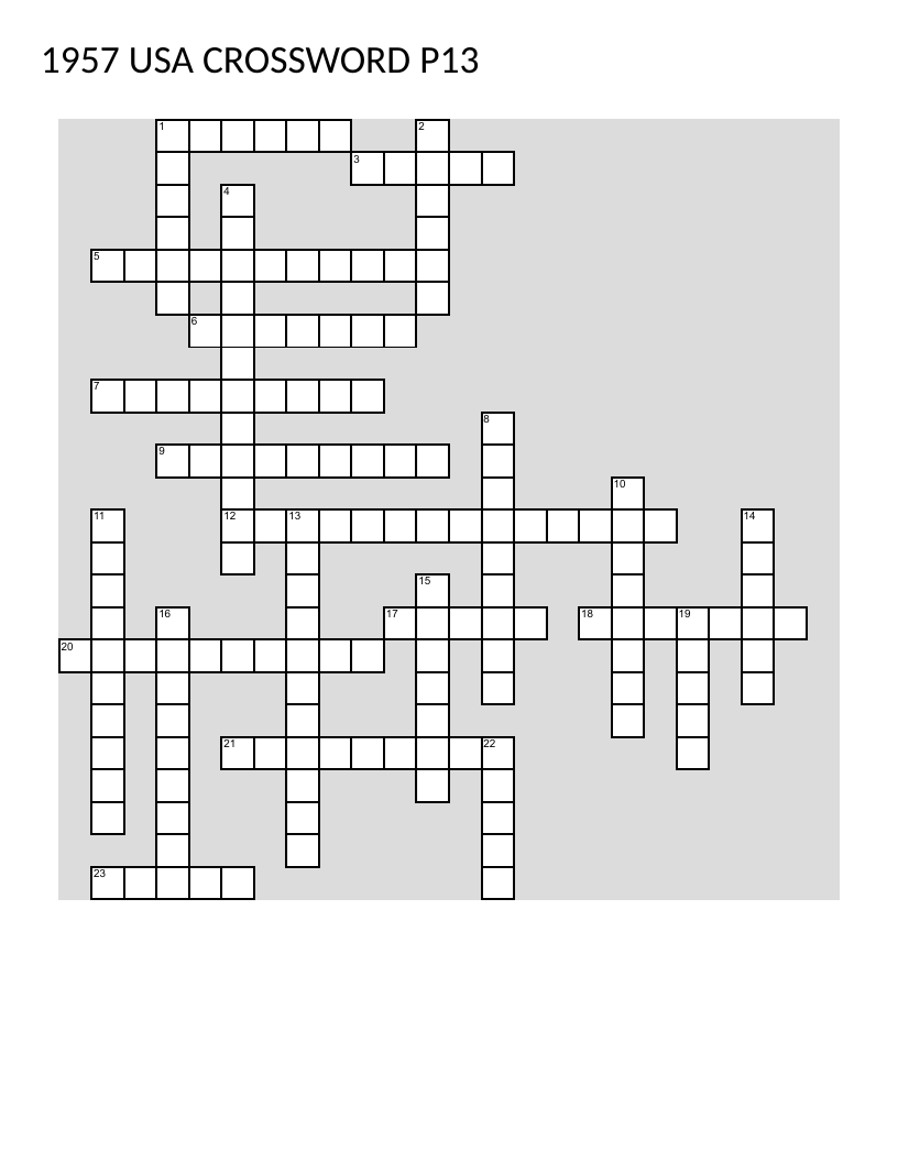 1957 USA crossword with clues about Eisenhower, Churchill, and American geography.