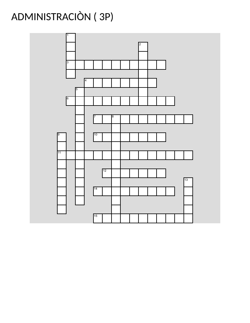 Spanish business administration crossword with company types and organizational vocabulary.