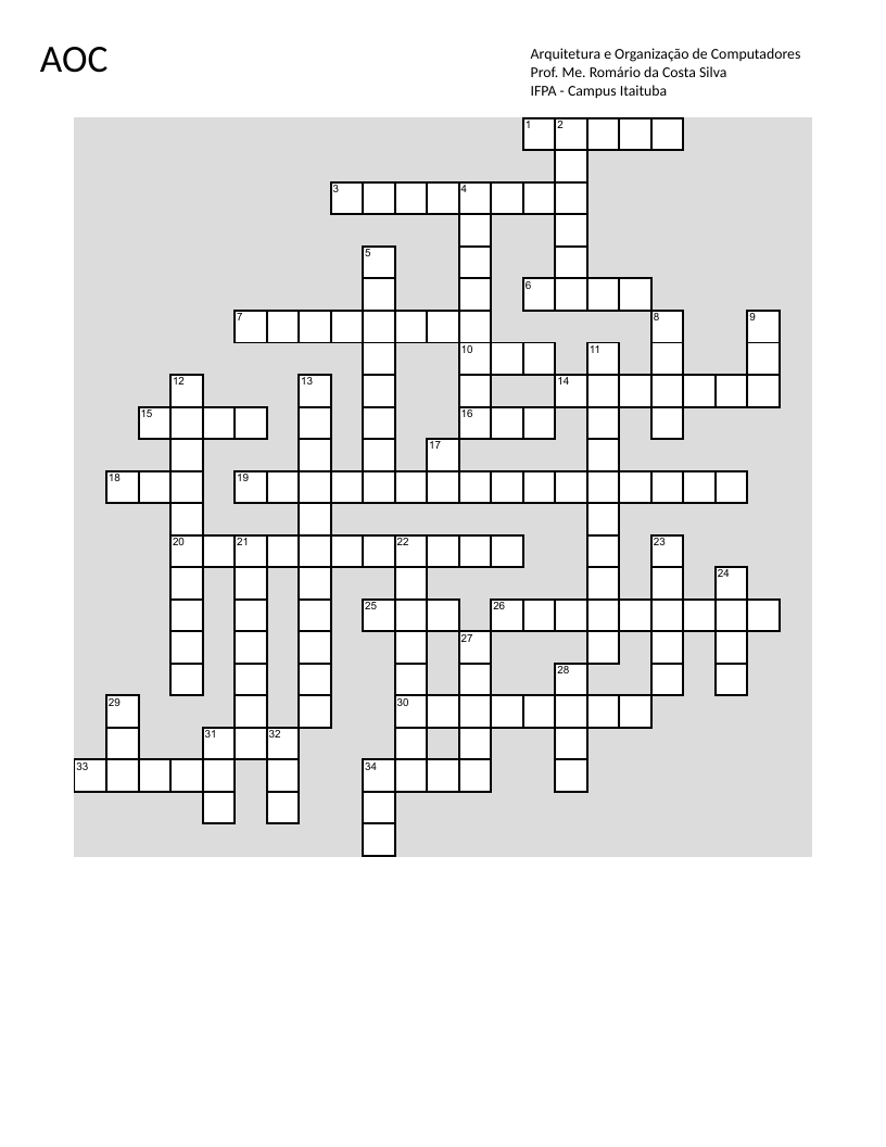 Computer architecture crossword covering CPU, memory, Boolean logic gates, and digital systems.