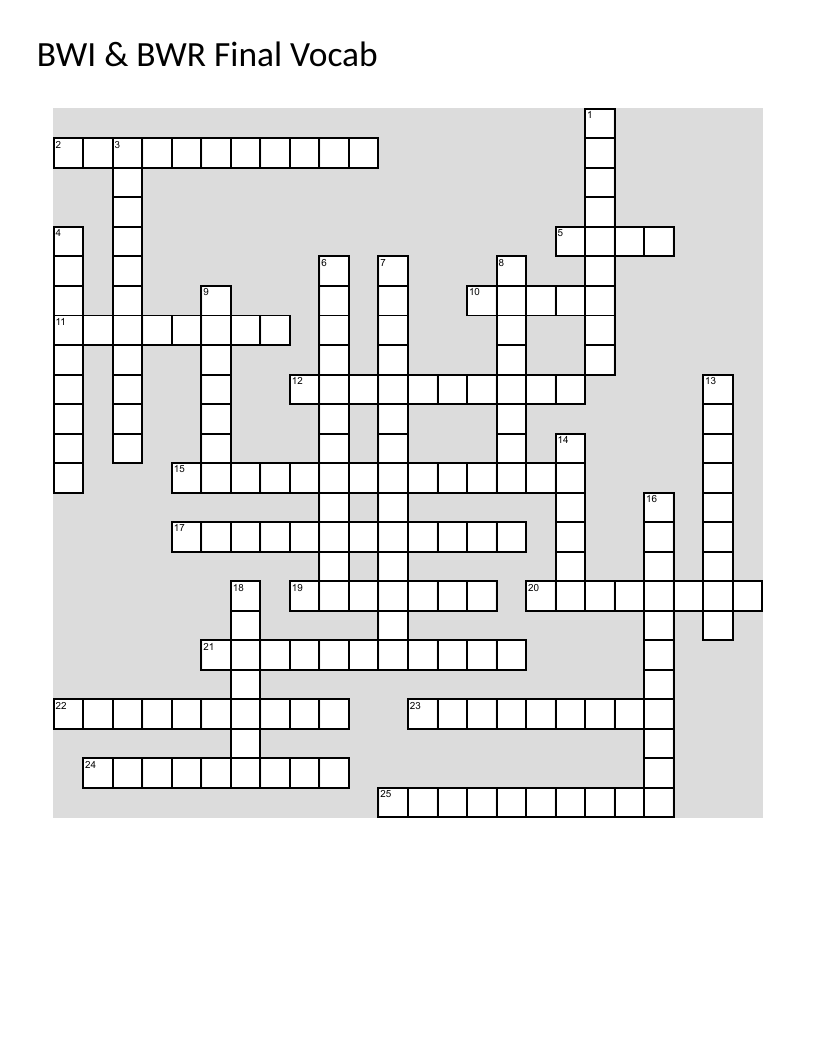 German-English business vocabulary crossword with terms like consignment, settlement, and compliance.