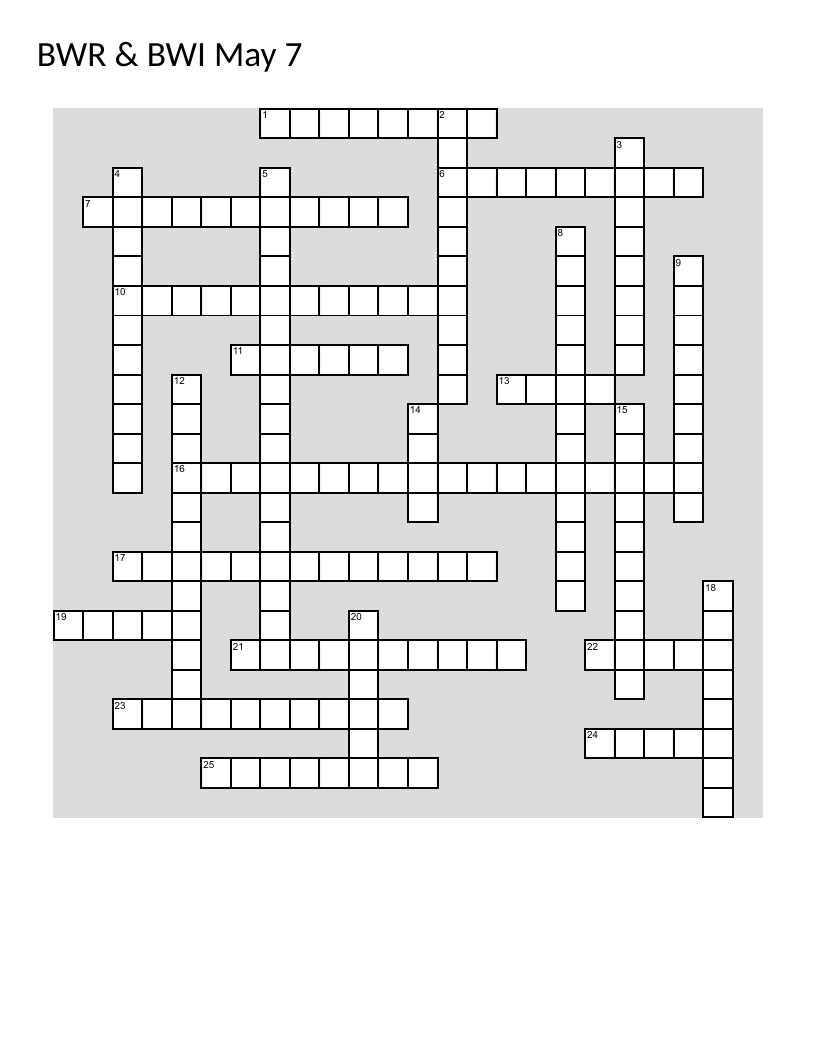 German business vocabulary crossword with economics terms like tariffs, settlement, and forecast.