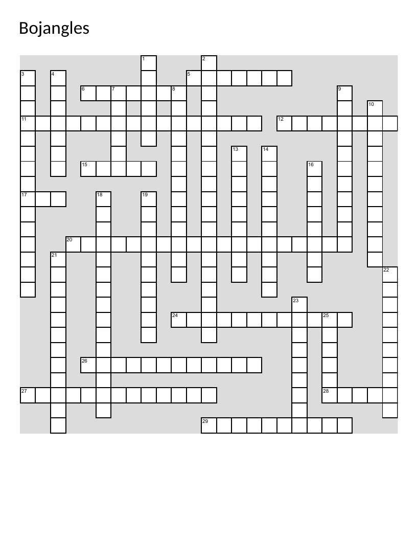 Bill Bojangles Robinson tap dance history crossword puzzle.