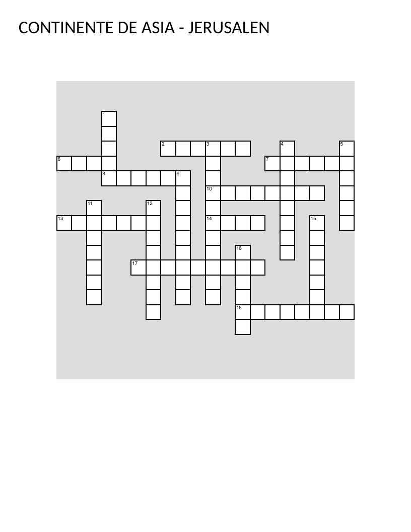 Spanish crossword about Israel, Jerusalem, Dead Sea, and Jewish holidays and culture.
