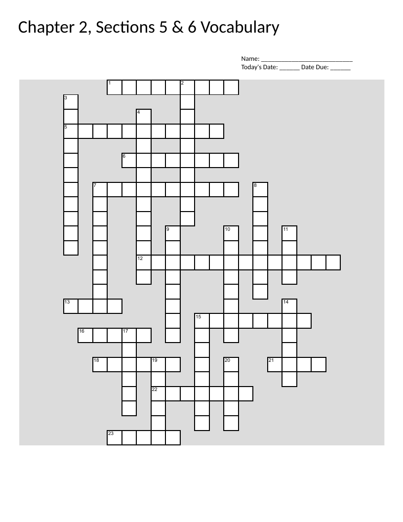 Math crossword puzzle on compound interest, exponential functions, and rational functions.