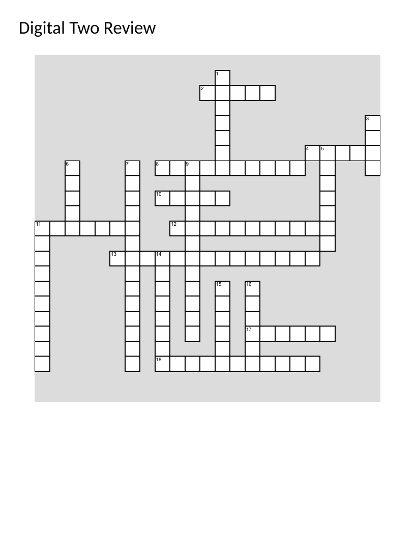 Digital art crossword with Photoshop tools, design principles, and art terminology.