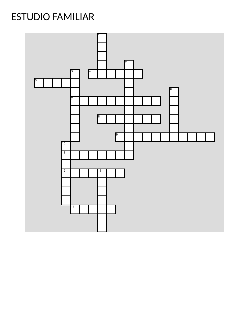 Spanish Bible study crossword with biblical figures, baptism, and religious practice vocabulary.