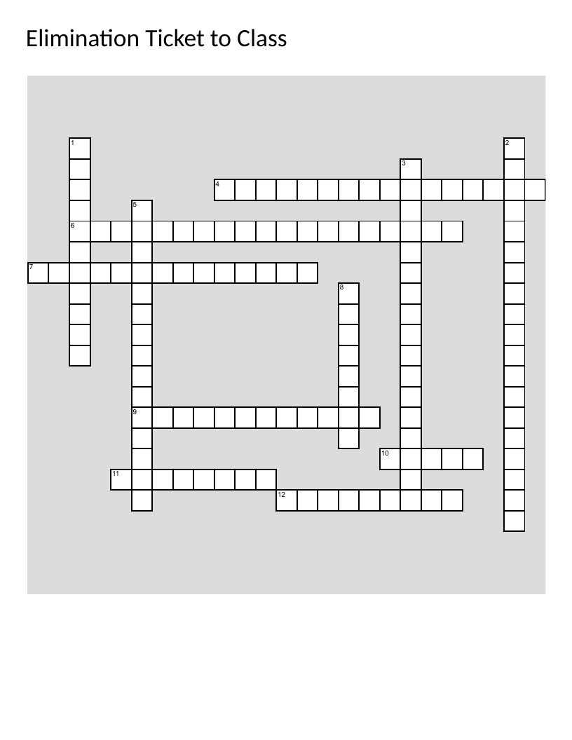 Nursing elimination and continence crossword with stress incontinence, constipation, and infection control terms.
