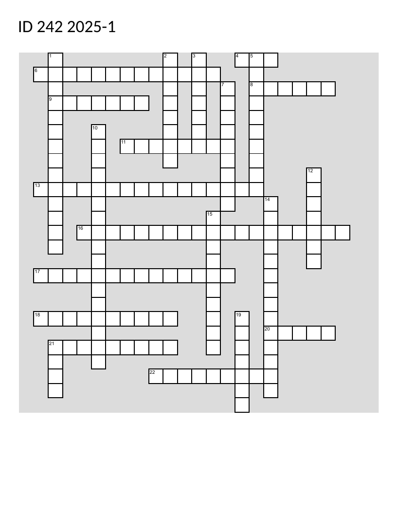 Architectural drawing crossword with floor plan, elevation, section, and CAD terminology.