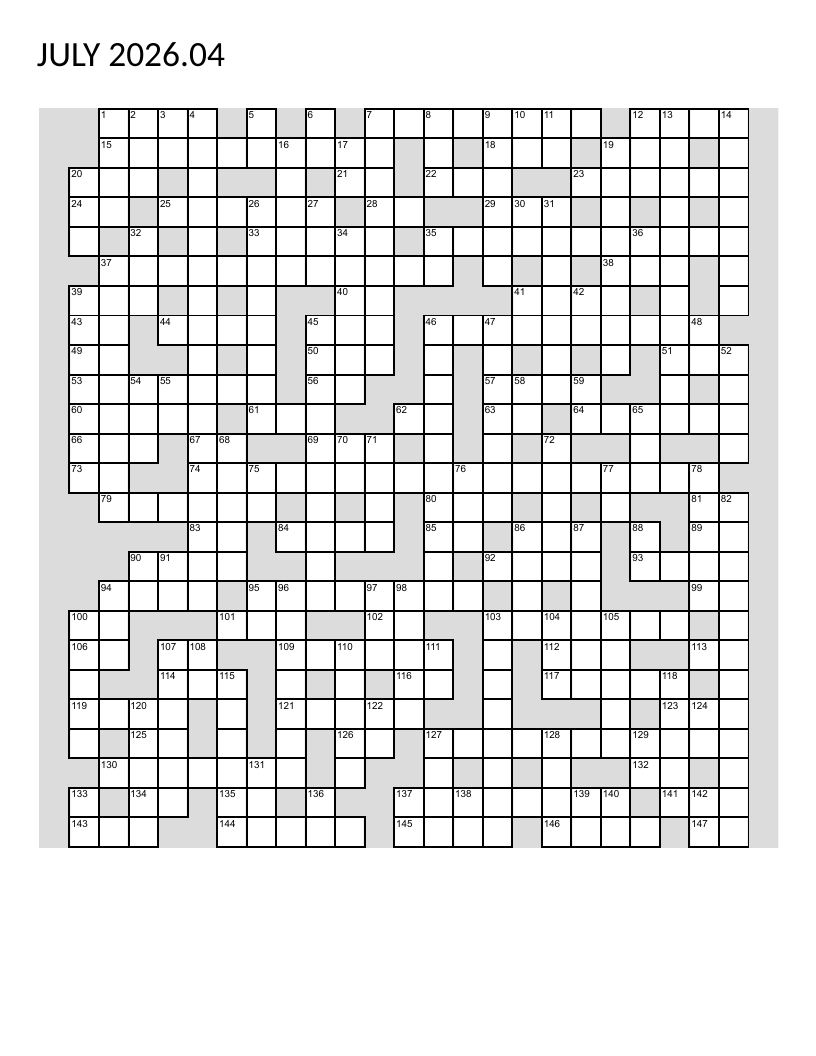 Politics and current events crossword with clues on 2026 election, government policy, and inflation.