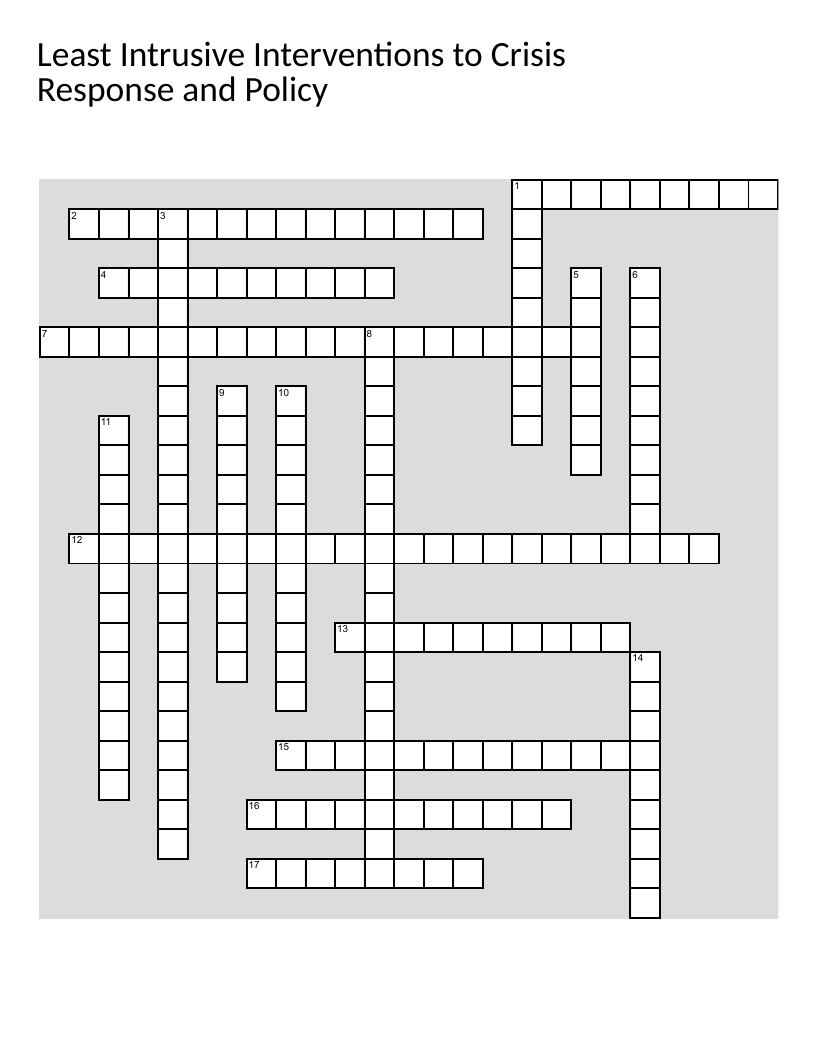 Behavior management crossword with reinforcement, punishment, and teaching styles.