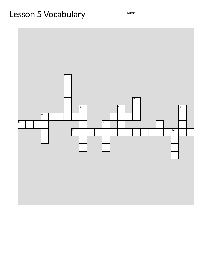 Korean vocabulary crossword with English answers for language learners.