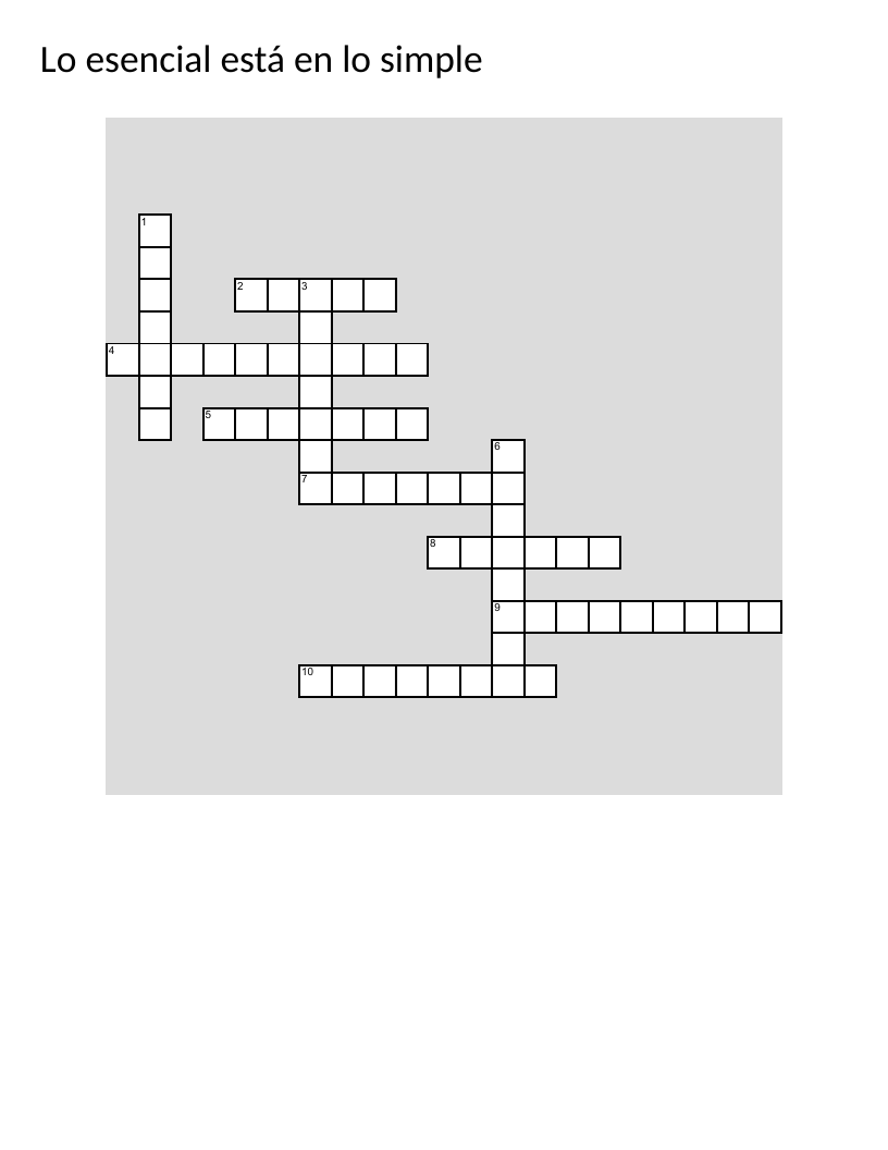 Spanish crossword on teaching values: patience, trust, respect, and listening.