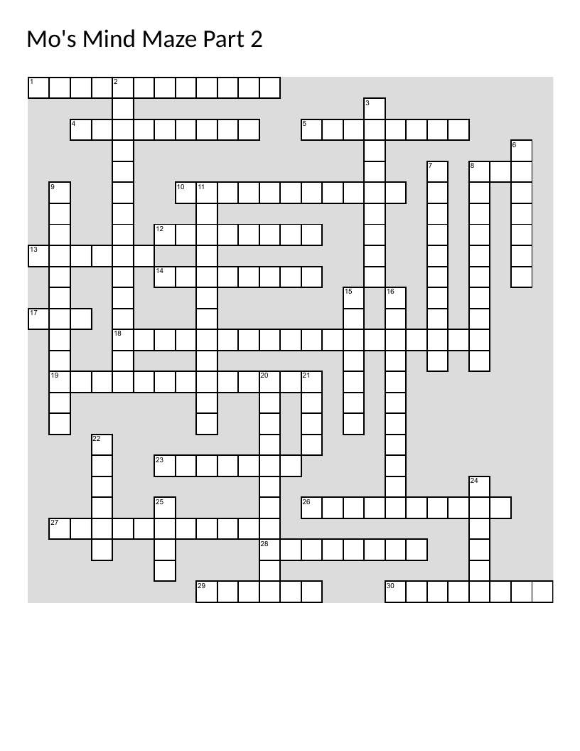 Art vocabulary crossword with terms like impasto, linear perspective, and lithograph.