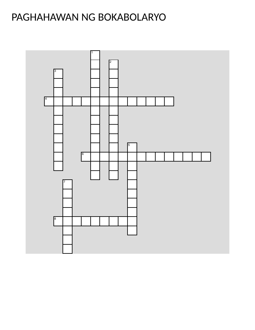 Tagalog vocabulary crossword on digital citizenship, misinformation, and cyberbullying.