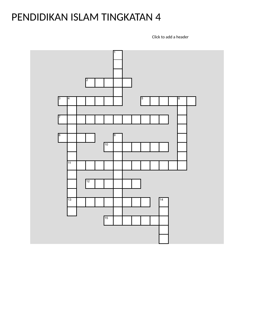 Islamic Studies crossword with terms on Islamic history, scholars, and religious concepts.
