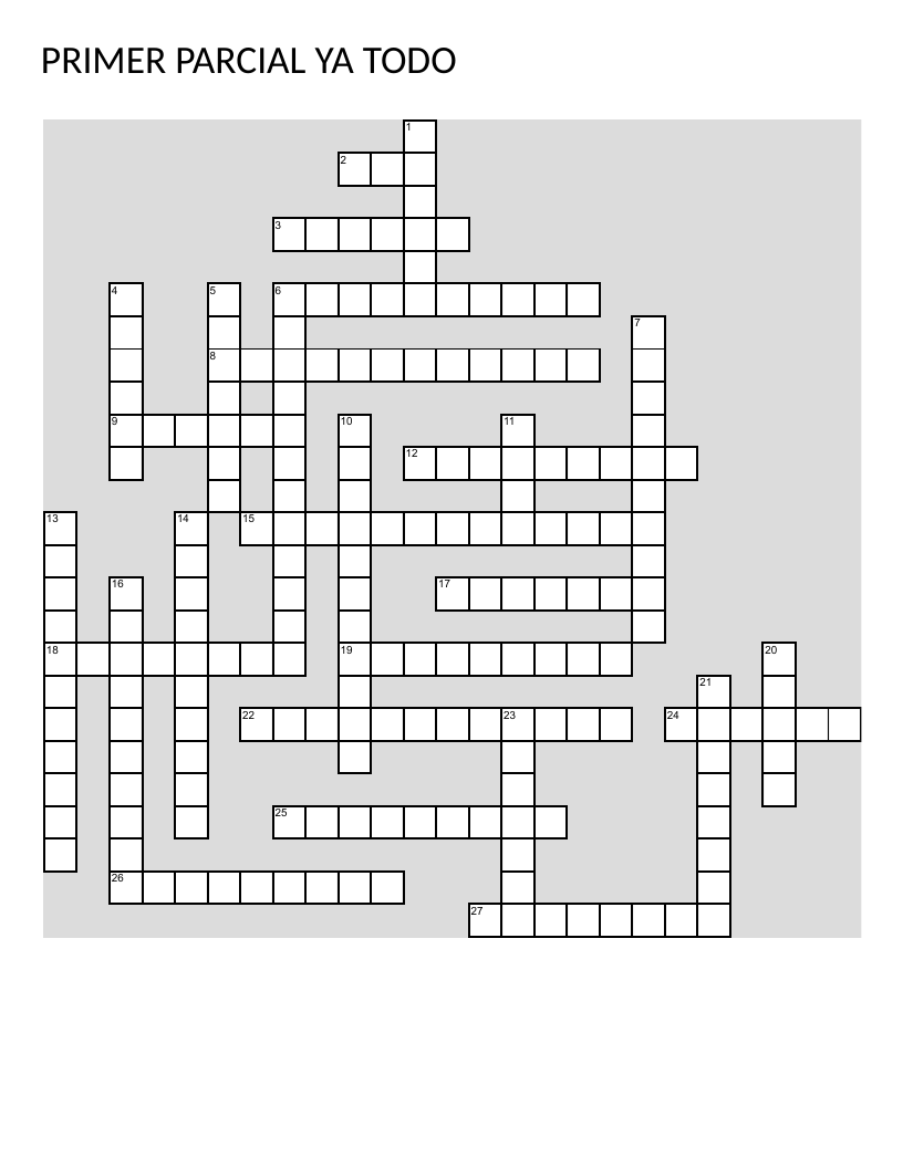 Spanish anatomy crossword puzzle covering nervous system and skeletal structures.