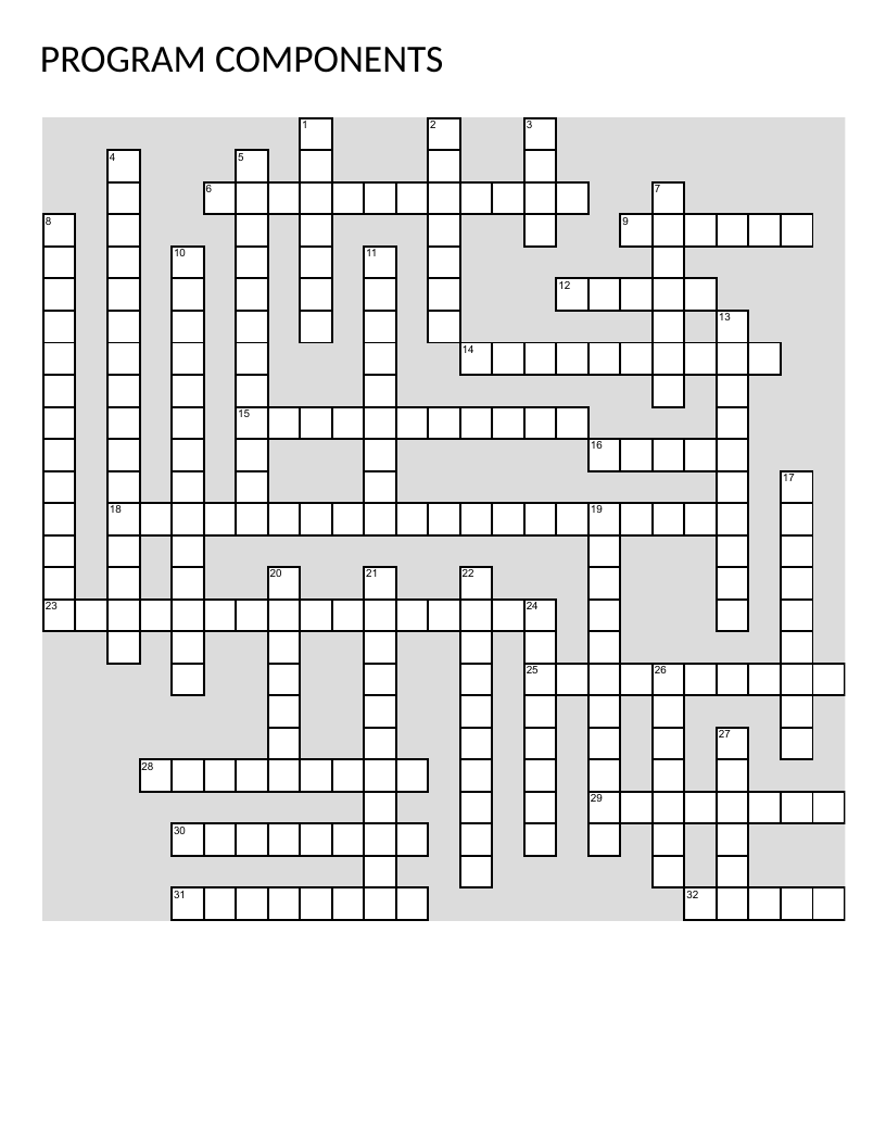 Figure skating crossword with program components like musicality, transitions, and expression.