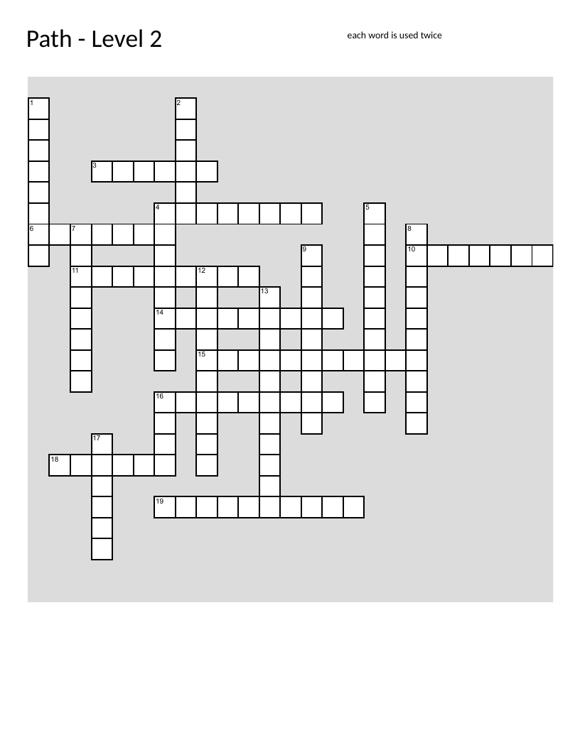 Crossword on empathy, sympathy, and the Greek root "pathos" for emotional learning.