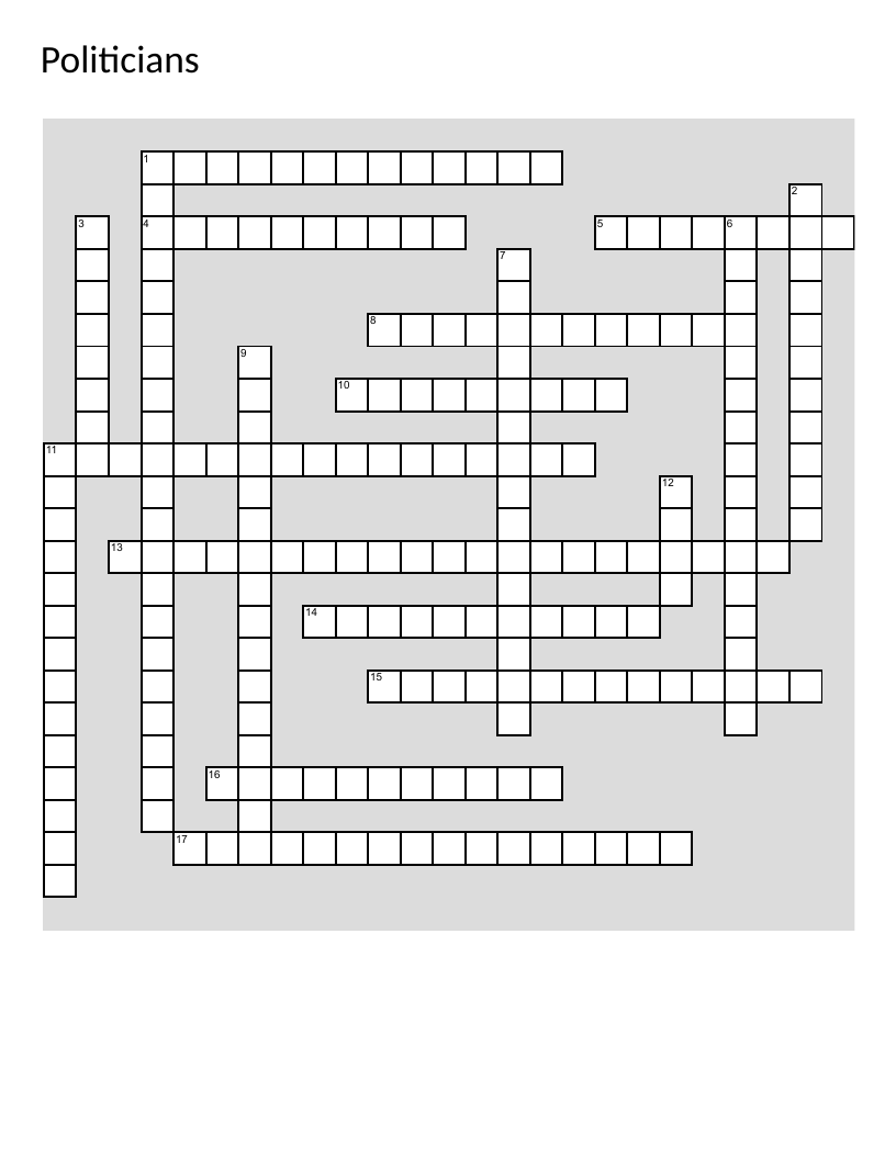 Virginia politicians and Richmond government crossword with senators, mayors, and state officials.