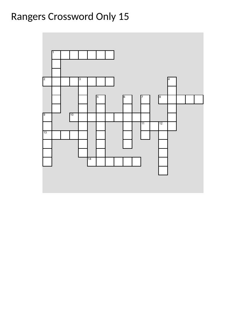 Texas Rangers baseball crossword with players and team history.