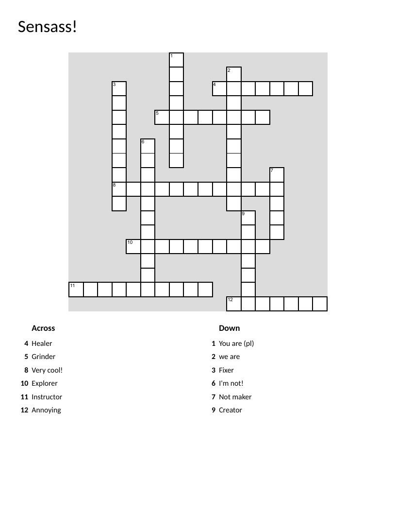 French crossword with professions, verbs être, and adjectives for language learners.