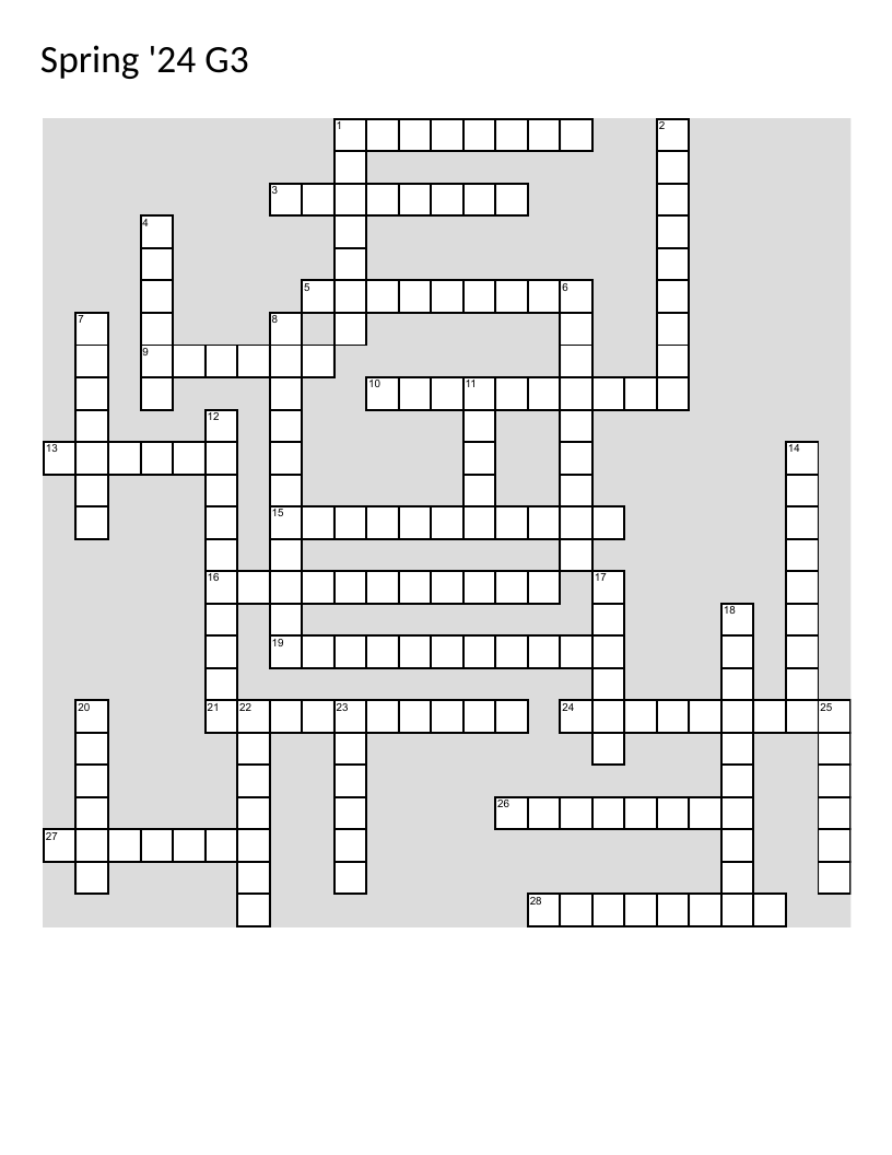 Korean-English vocabulary crossword with words like creative, discover, and calendar.