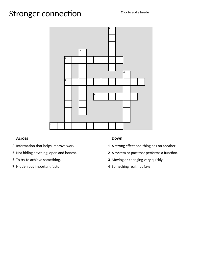 Crossword puzzle on relationship skills and communication for Grades 6–8.