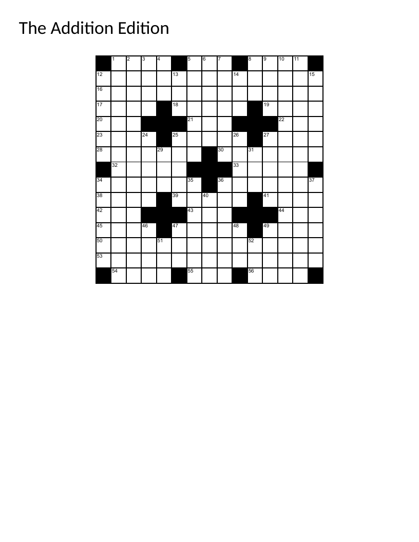 The Addition Edition cryptic crossword with wordplay and addition-based clues.