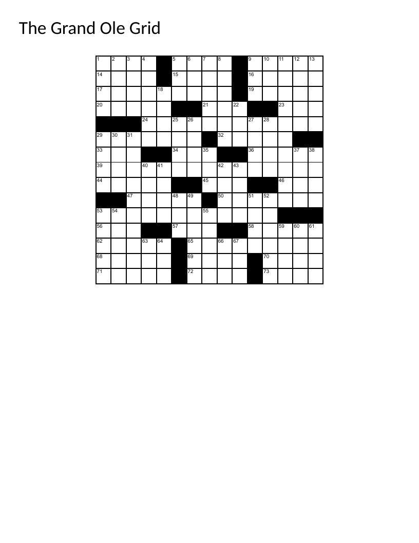 Country music crossword puzzle with Grand Ole Opry and Nashville themes.