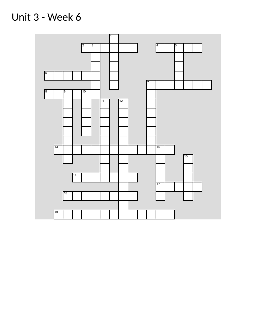Math crossword puzzle with ordinal numbers, geometry shapes, and months.