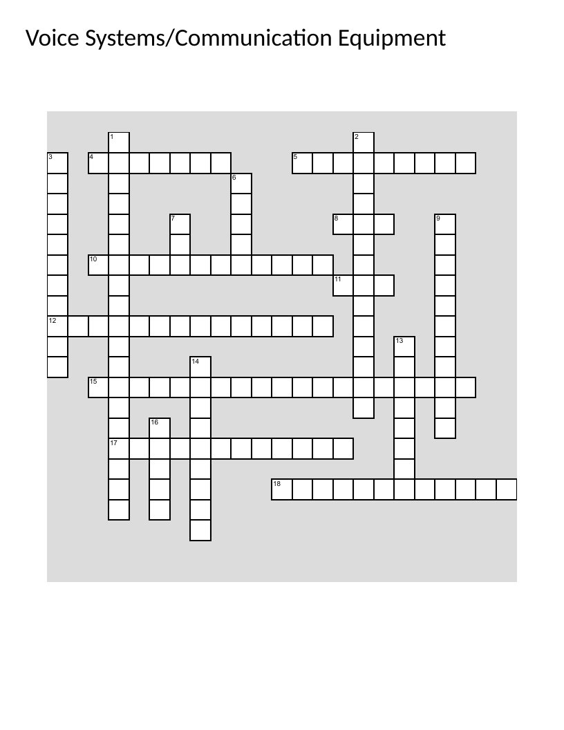 Military communications equipment crossword with SIPRNet, UHF radios, and HAVE QUICK terms.