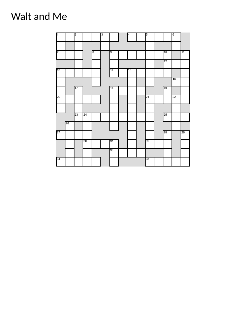 Disney crossword puzzle with characters from Aladdin, The Lion King, Frozen, and Toy Story.
