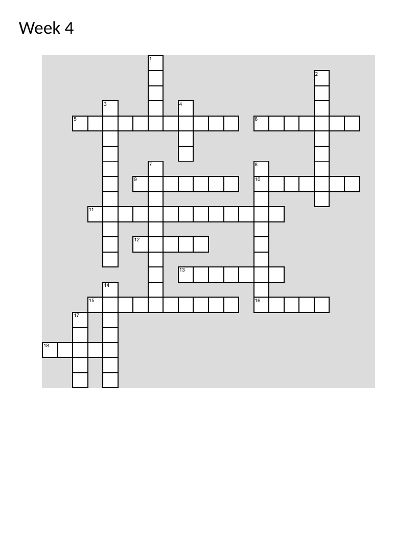 Narrative structure and literary elements crossword with orientation, imagery, and bravery.