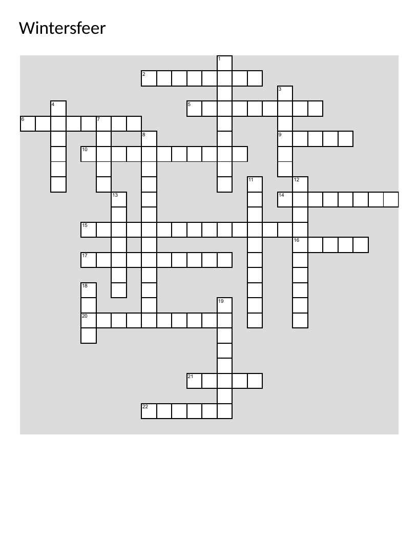 Dutch winter vocabulary crossword with lantern, Christmas tree, and hot chocolate.