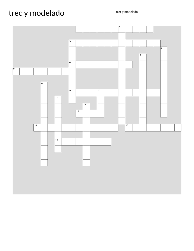 Spanish psychology crossword on TREC therapy and behavioral modeling.