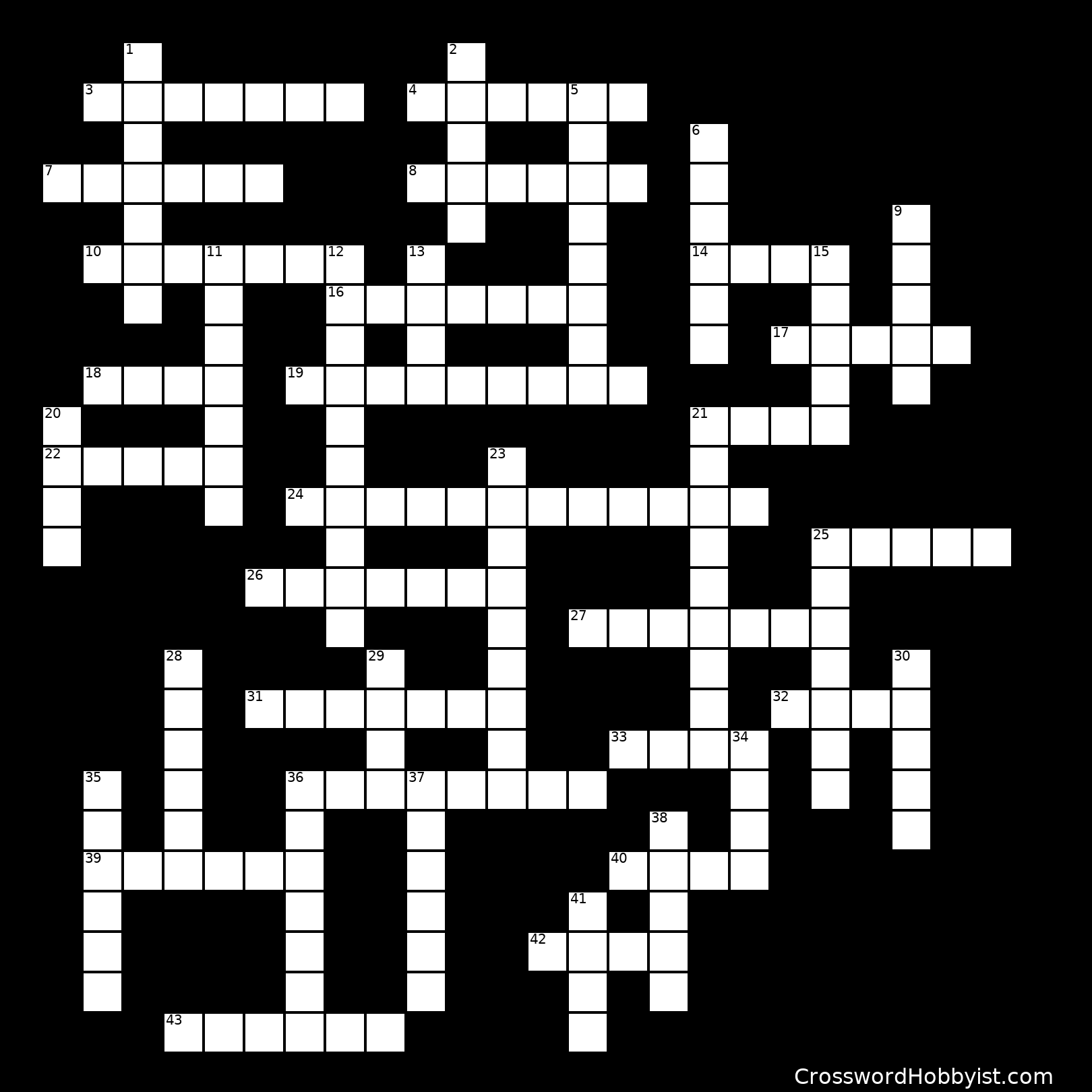 Broadway Musicals Crossword Puzzle