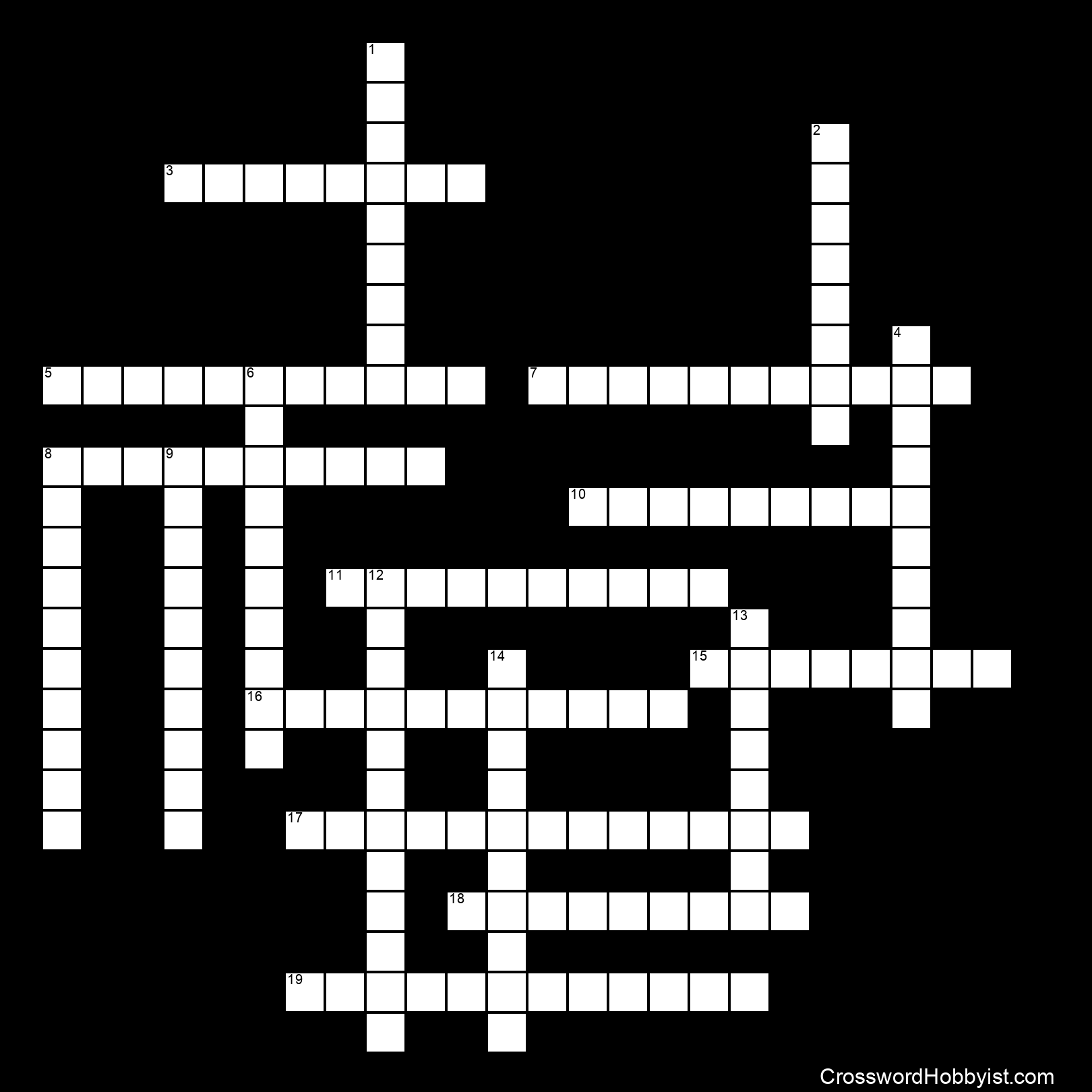 Compound Words Crossword Puzzle