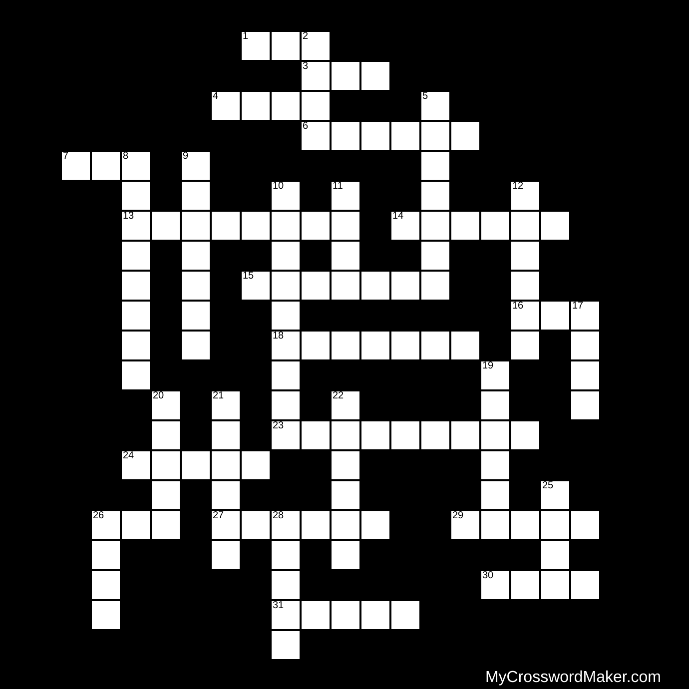 Guess Who! Habitat Edition Crossword Puzzle