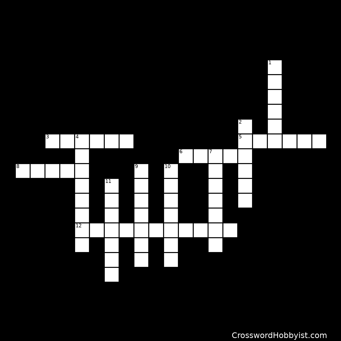 Vocabulary Menu Crossword Puzzle