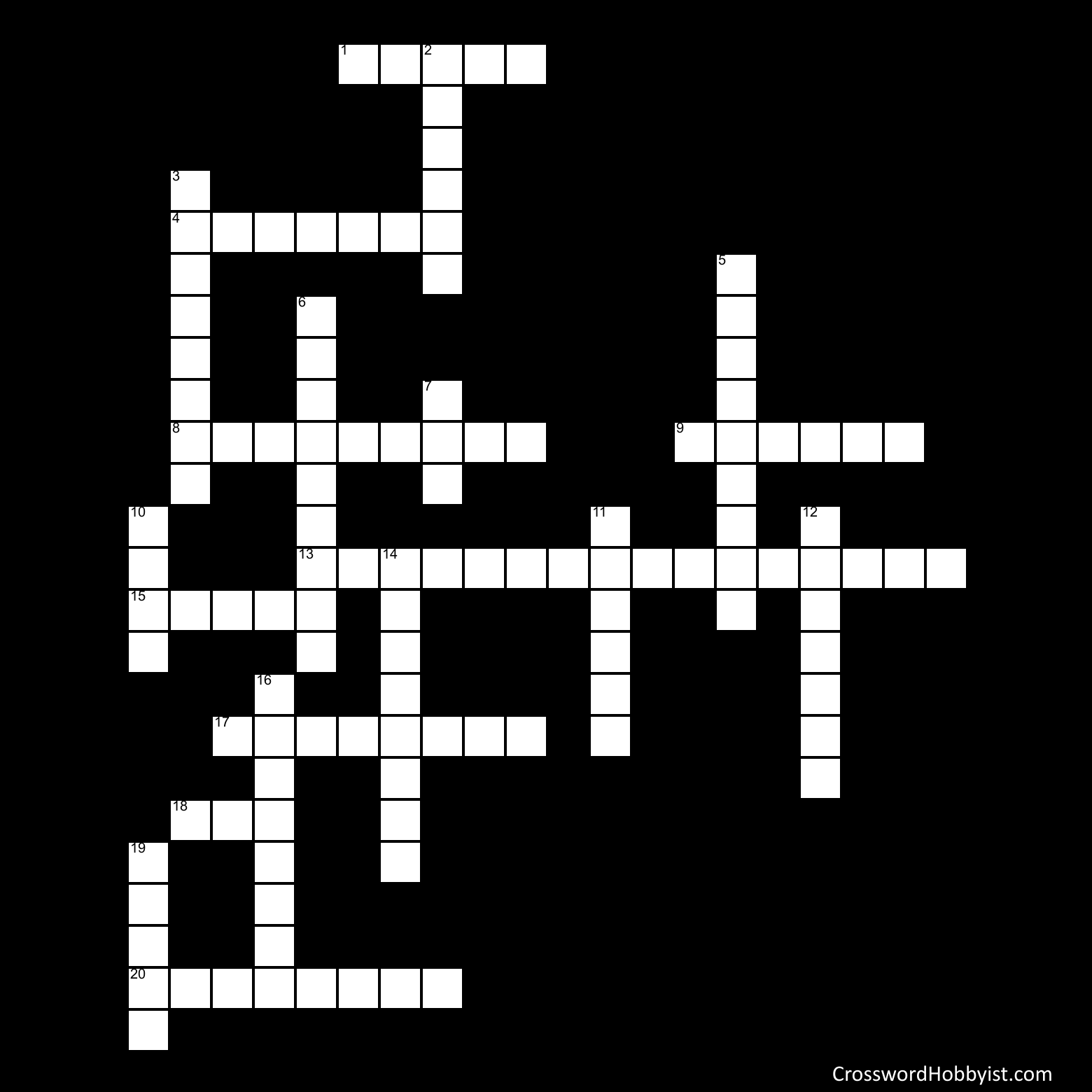 Write the word that matches the definition of each word from the Clues